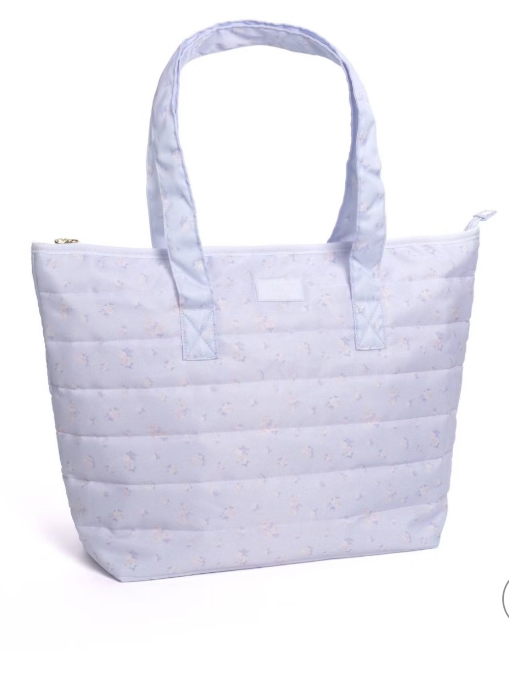 LoveShackFancy Yoobi Everblooming Rosettes Ditsy Quilted Tote Bag Breezy Blue